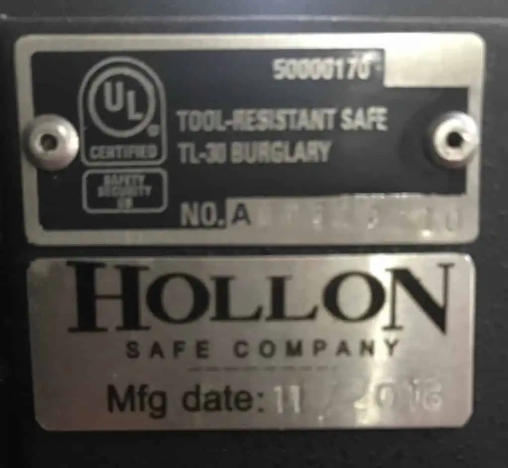 Hollon TL-30 MJ Series Safes MJ-1014 - Image 2