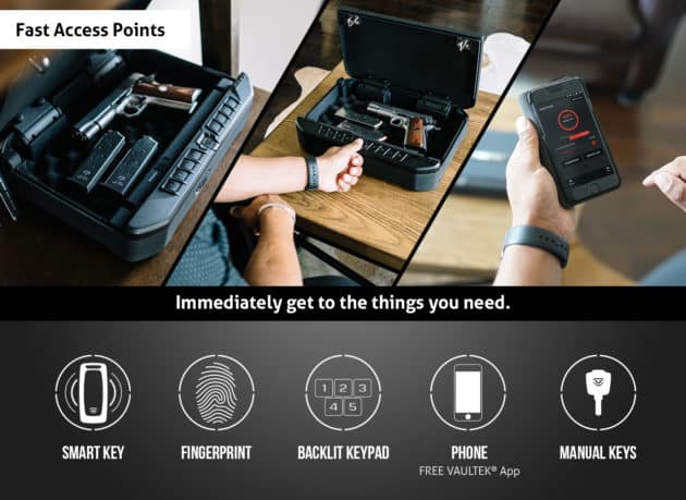 VAULTEK VTi Full-Size Biometric Bluetooth Smart Safe with Auto-Open Lid and Rechargeable Battery - Image 13