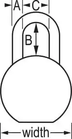 Master Lock 2-1/2in (64mm) Wide Zinc Die-Cast Body Padlock with 2in (51mm) Shackle 230LH - Image 2