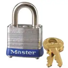 Master Lock 1-1/8in (29mm) Wide Laminated Steel Pin Tumbler Padlock MA7KA