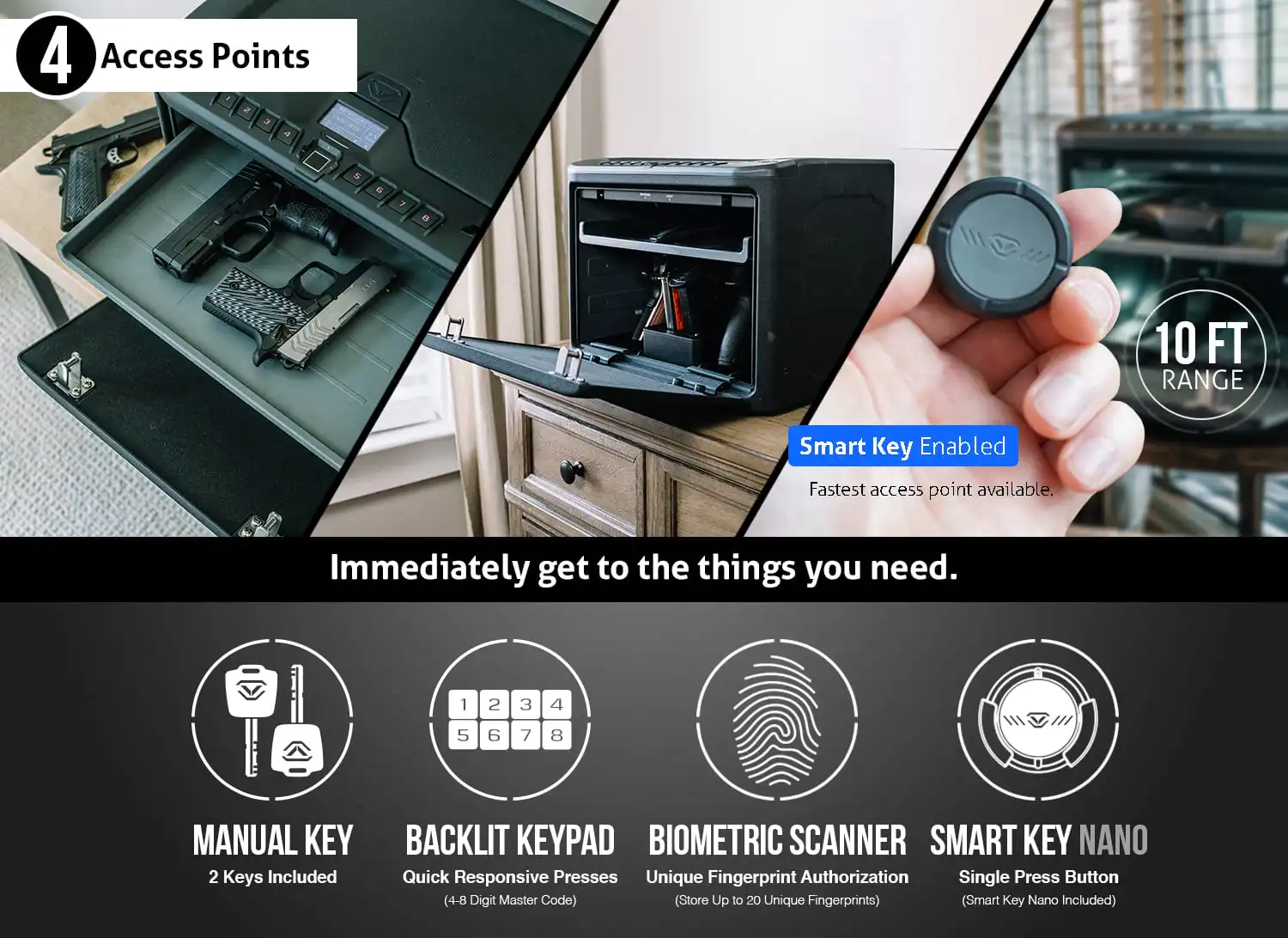 Vaultek NMXi-WiFi Large Capacity Rugged WiFi Smart Safe with Biometric Lock - Image 4