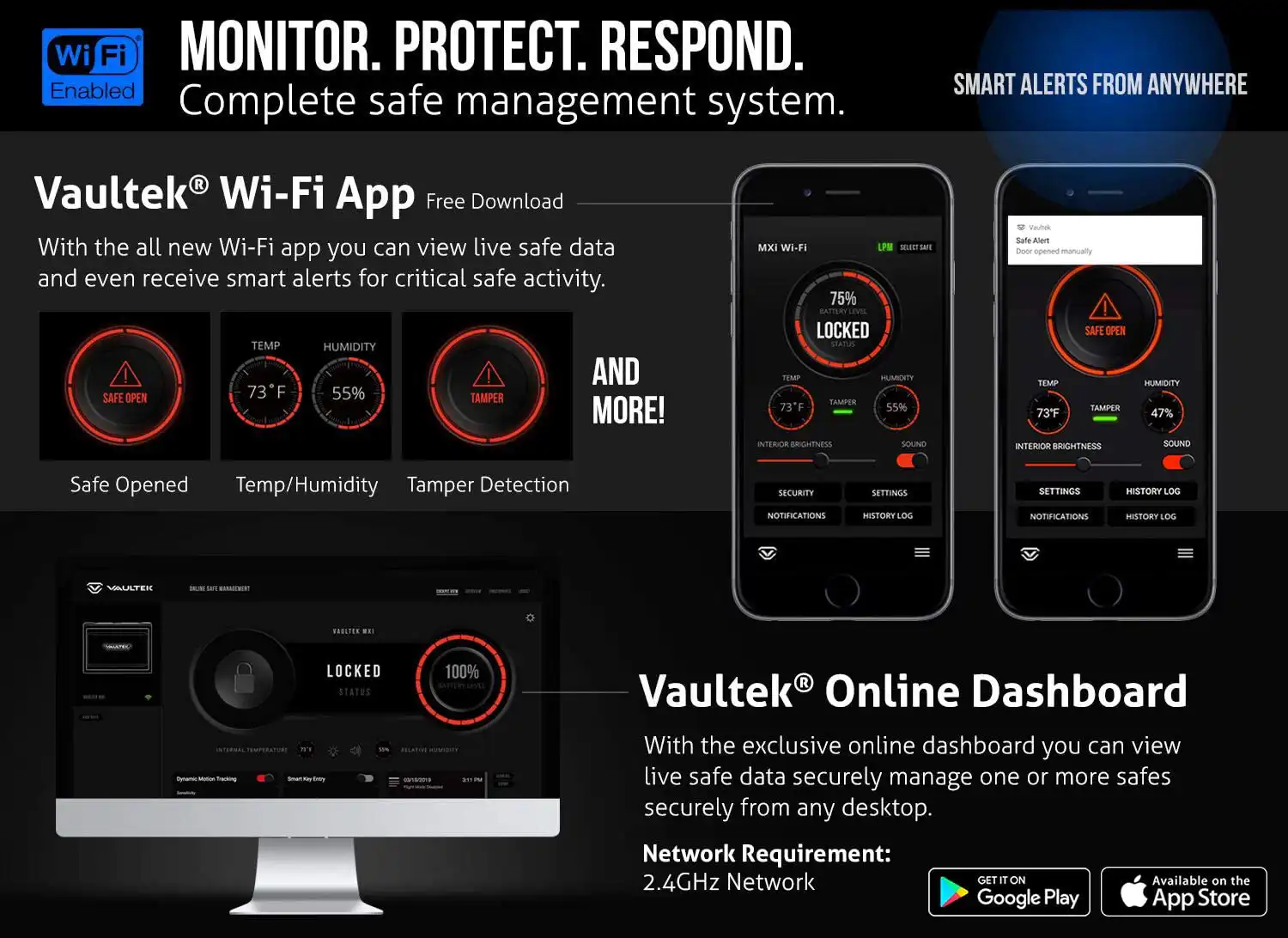 Vaultek NMXi-WiFi Large Capacity Rugged WiFi Smart Safe with Biometric Lock - Image 2